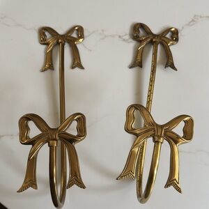 Elegant Gold Bow Wall Hooks hangers curtain pulls